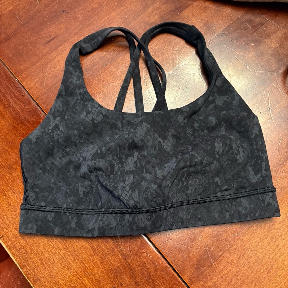 Lululemon Athletica Black Patterned Sports Bra